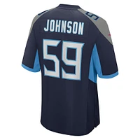 Maillot Nike Kyron Johnson bleu marine pour homme des Titans du Tennessee