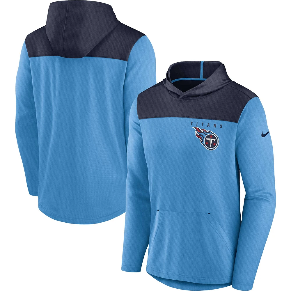 Sweat à capuche Nike Tennessee Titans Athletic Lockup pour Homme Bleu Clair/Bleu Marine