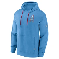 Men's Nike  Light Blue Tennessee Titans Oilers Throwback Layered Logo Statement Pullover Hoodie