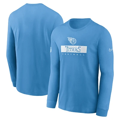 Men's Nike Light Blue Tennessee Titans Sideline Performance Long Sleeve T-Shirt