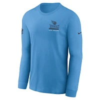 Men's Nike Light Blue Tennessee Titans Sideline Performance Long Sleeve T-Shirt
