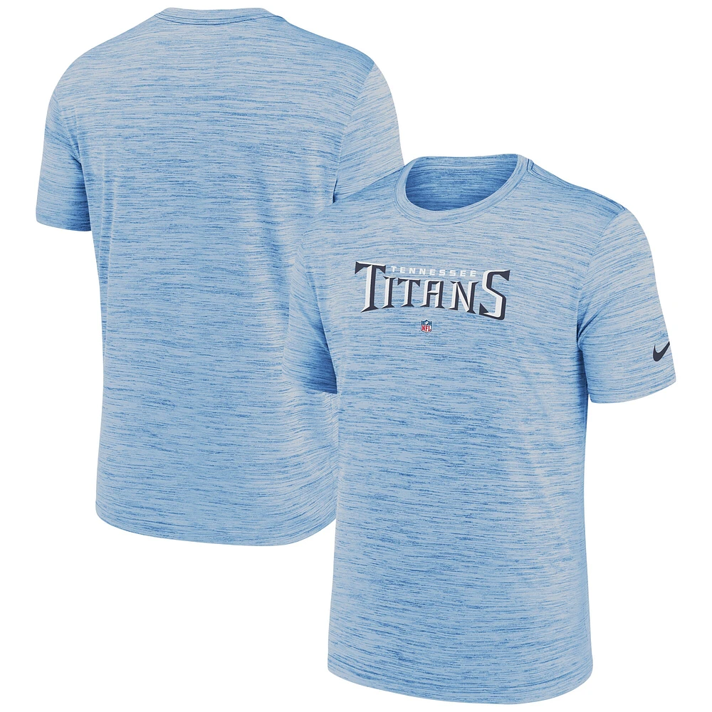 T-shirt Nike Tennessee Titans Team Sideline Velocity Performance pour homme - Bleu clair