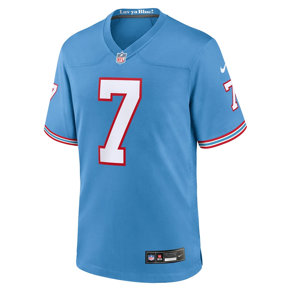 Men's Nike Malik Willis Light Blue Tennessee Titans Oilers Throwback Alternate Game Player Jersey