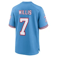 Maillot Nike Malik Willis pour homme, bleu clair, Tennessee Titans Oilers, Throwback Alternate Game Player