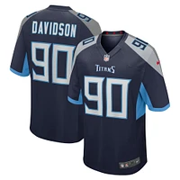 Maillot de match Nike Marlon Davidson bleu marine Tennessee Titans pour homme