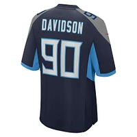 Maillot de match Nike Marlon Davidson bleu marine Tennessee Titans pour homme