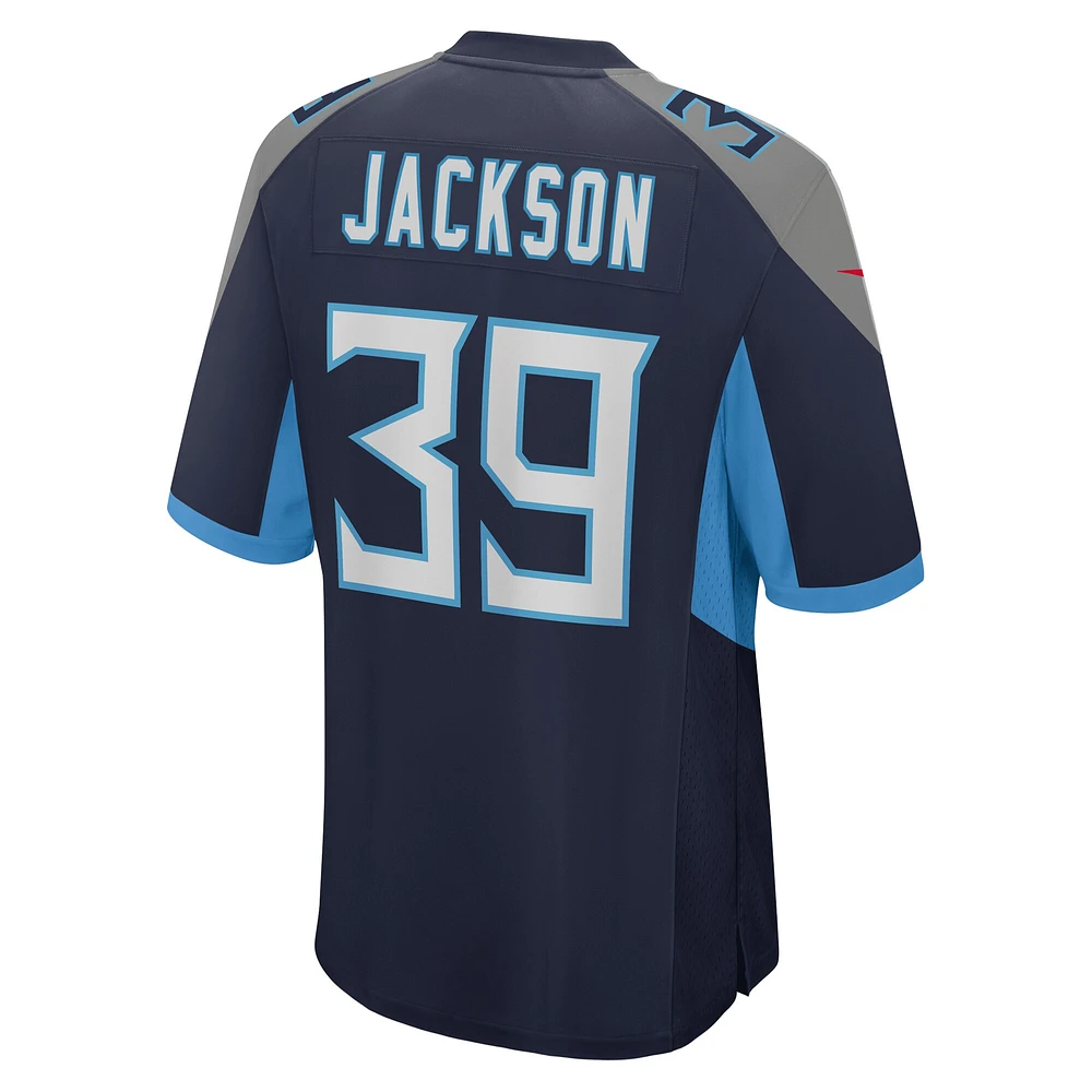 Men's Nike Matthew Jackson  Navy Tennessee Titans Team Game Jersey