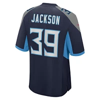 Men's Nike Matthew Jackson  Navy Tennessee Titans Team Game Jersey