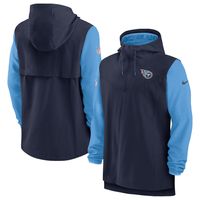 Men's Nike Navy/Light Blue Tennessee Titans Sideline Player Quarter-Zip Hoodie