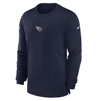 T-shirt à manches longues Nike pour homme, bleu marine, Tennessee Titans 2023 Sideline Performance