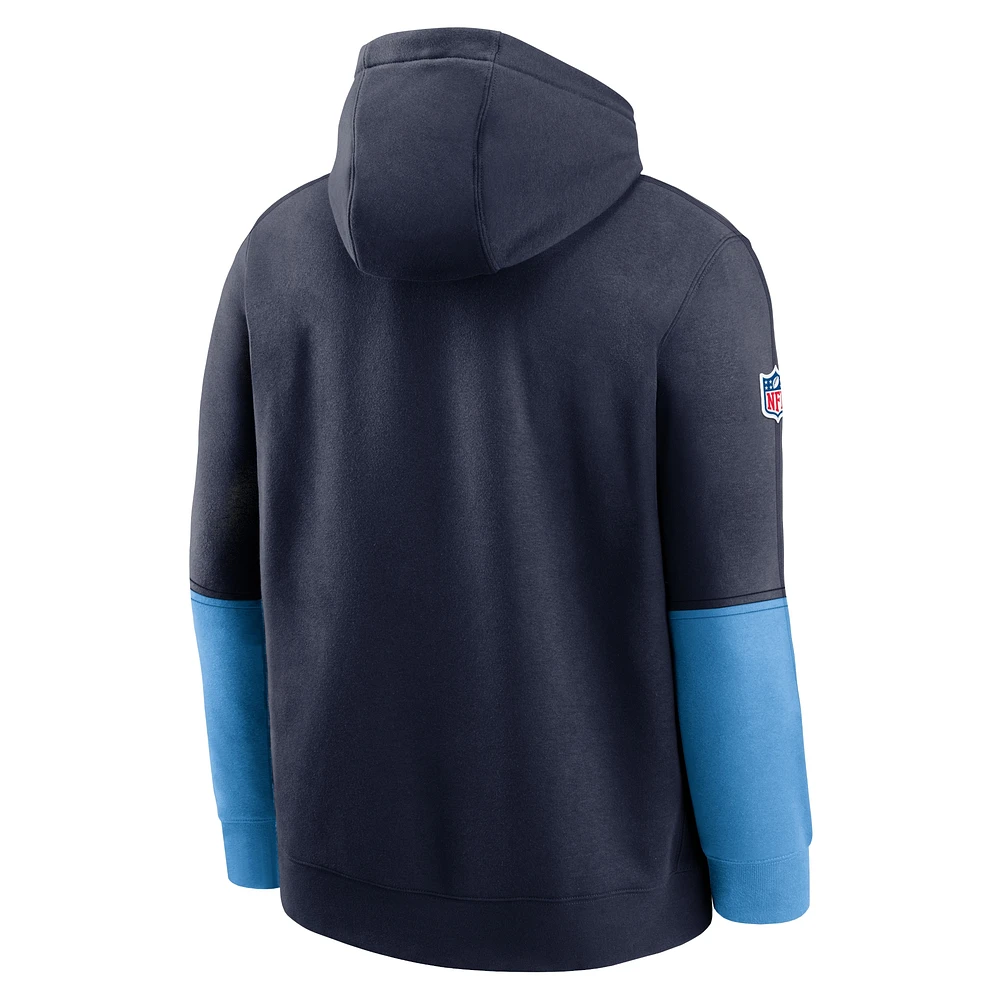 Men's Nike Navy Tennessee Titans 2024 Sideline Club Pullover Hoodie