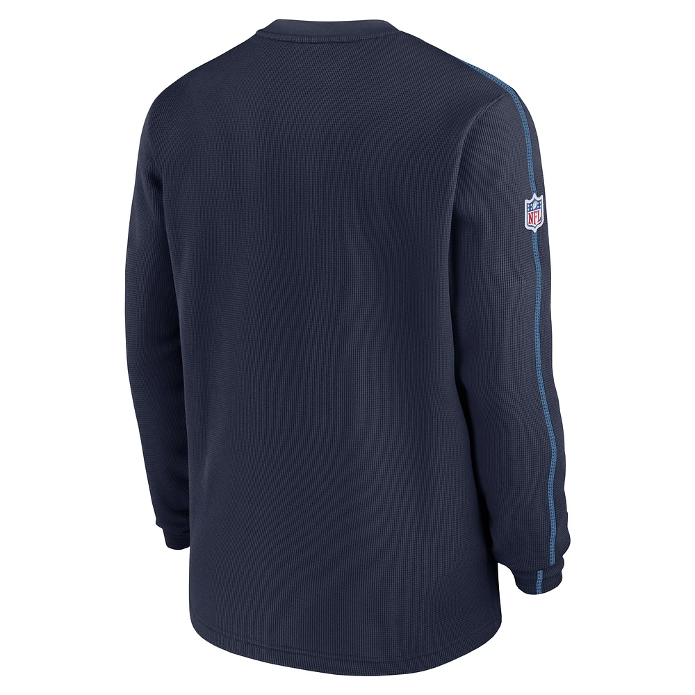 Haut à manches longues Nike bleu marine Tennessee Titans 2024 Sideline Coaches pour homme