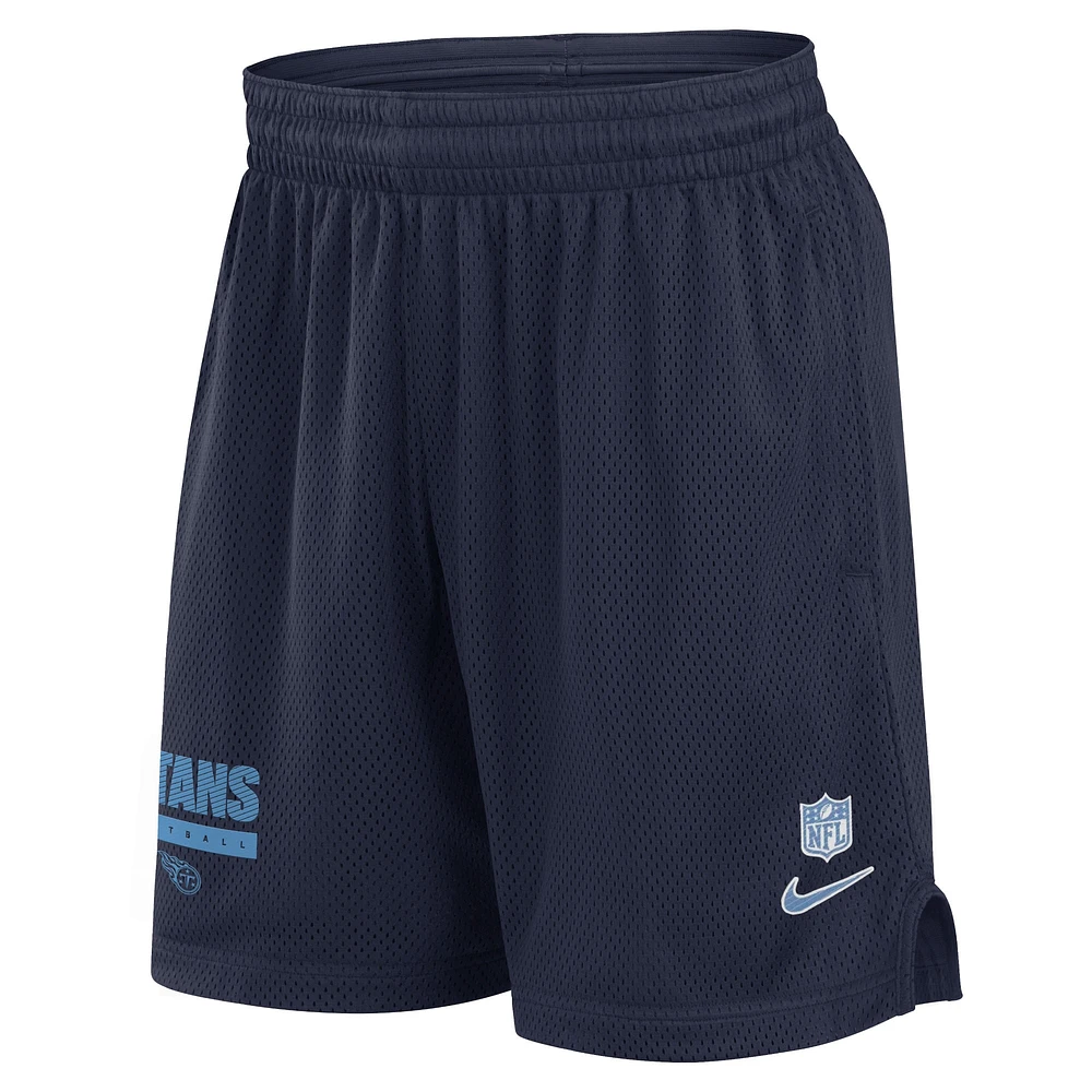 Men's Nike Navy Tennessee Titans 2024 Sideline Performance Mesh Shorts