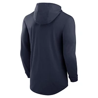 Men's Nike Navy Tennessee Titans Blitz Tri-Blend Performance Long Sleeve Hoodie T-Shirt