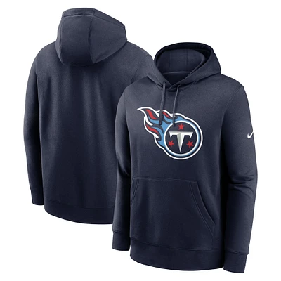 Men's Nike Navy Tennessee Titans Club Logo Pullover Hoodie