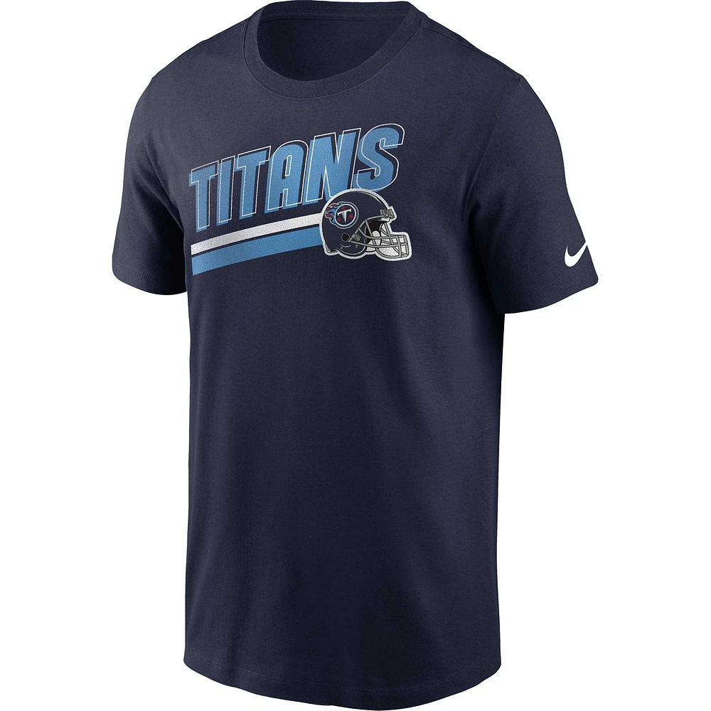 Men's Nike Navy Tennessee Titans Essential Blitz Lockup T-Shirt