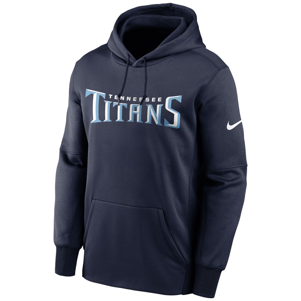 Men's Nike Navy Tennessee Titans Fan Gear Wordmark Performance Pullover Hoodie