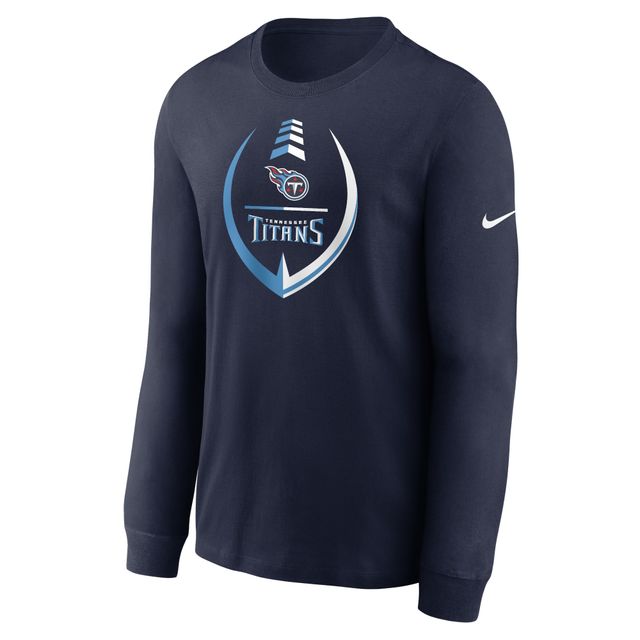 T-shirt à manches longues Nike Tennessee Titans Icon Legend Logo Performance pour homme - Bleu marine