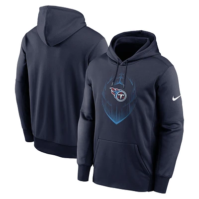 Men's Nike Navy Tennessee Titans Icon Performance Pullover Hoodie