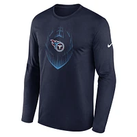 T-shirt à manches longues Nike Tennessee Titans Legend Icon bleu marine pour homme