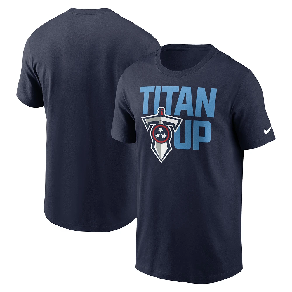 T-shirt essentiel Nike bleu marine Tennessee Titans Local pour hommes