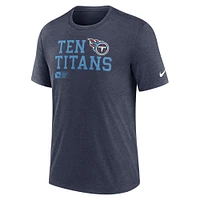 Men's Nike Navy Tennessee Titans Overlap Lockup Tri-Blend T-Shirt