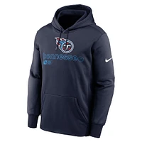 Sweat à capuche Nike Tennessee Titans Performance bleu marine pour homme