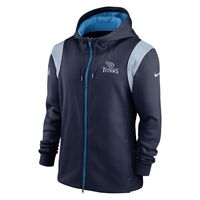 Men's Nike Navy Tennessee Titans Performance Sideline Lockup Full-Zip Hoodie