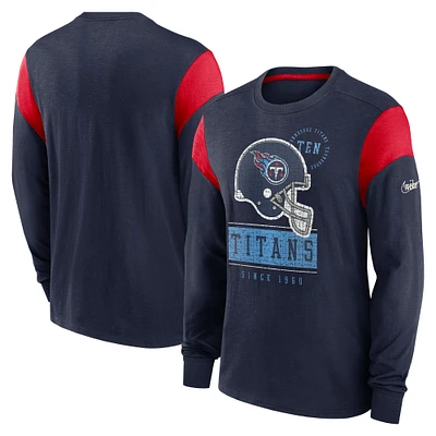 Men's Nike Navy Tennessee Titans Rewind Playback Helmet Long Sleeve T-Shirt