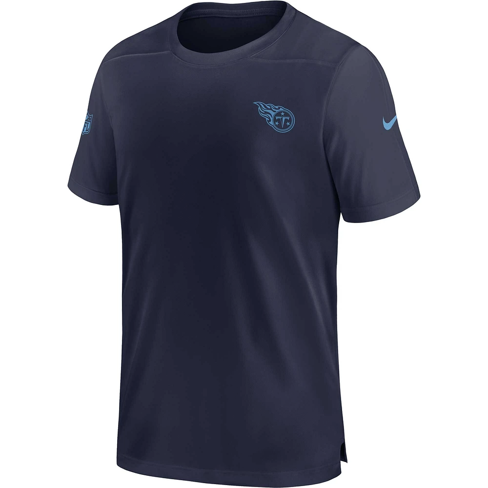 T-shirt Nike bleu marine Tennessee Titans Sideline Coach Performance pour homme