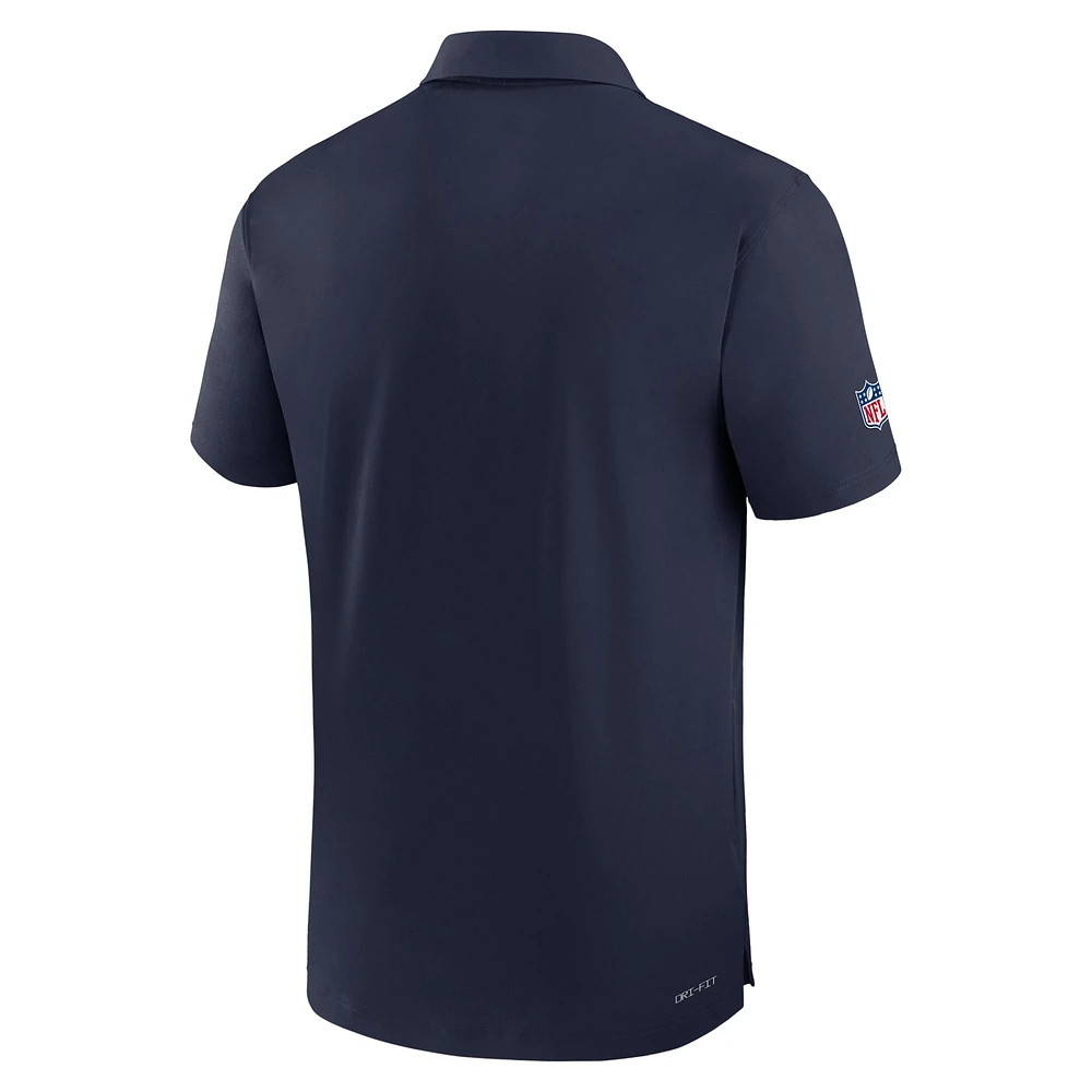 Polo de performance Nike pour hommes, Tennessee Titans Sideline Coaches, bleu marine