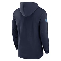 Men's Nike Navy Tennessee Titans Sideline Hoodie Performance Long Sleeve T-Shirt