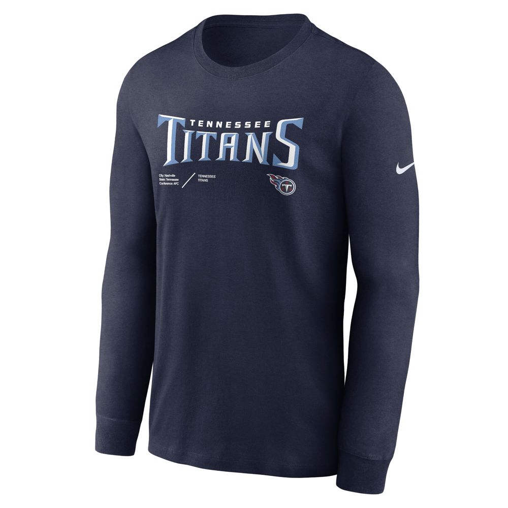 Men's Tennessee Titans Nike Navy Sideline Infograph Performance T-Shirt