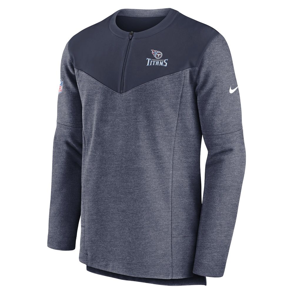 Men's Nike Navy Tennessee Titans Sideline Lockup Performance Quarter-Zip Top