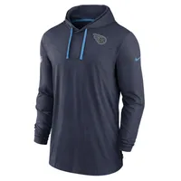 T-shirt à capuche manches longues Nike Tennessee Titans Sideline Pop Performance pour homme, bleu marine