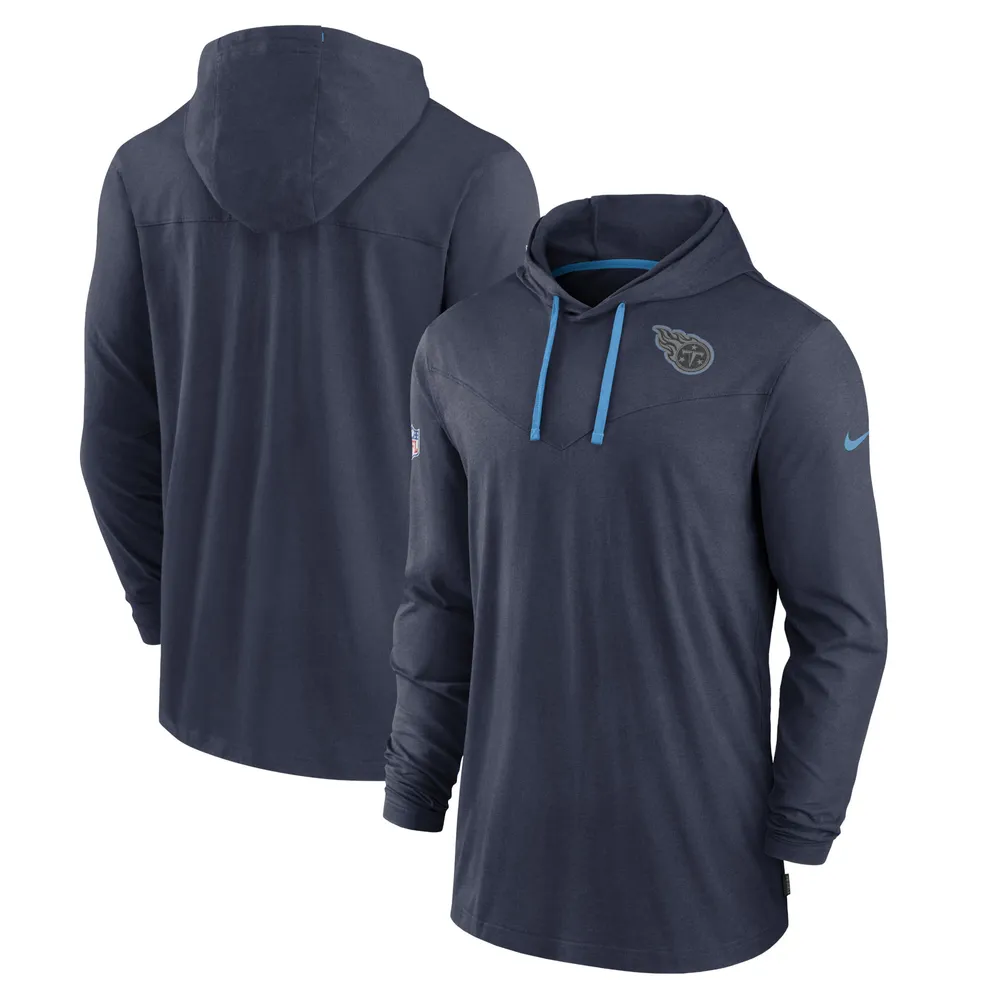 Nike Navy Tennessee Titans Sideline Performance Long Sleeve Hoodie T-shirt  in Blue for Men