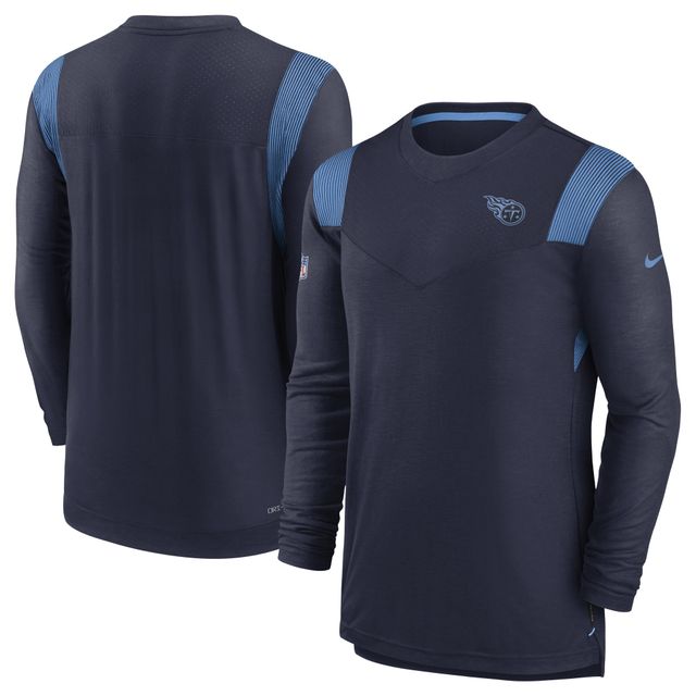 T-shirt à manches longues Nike Tennessee Titans Sideline Tonal Logo Performance Player pour homme - Bleu marine