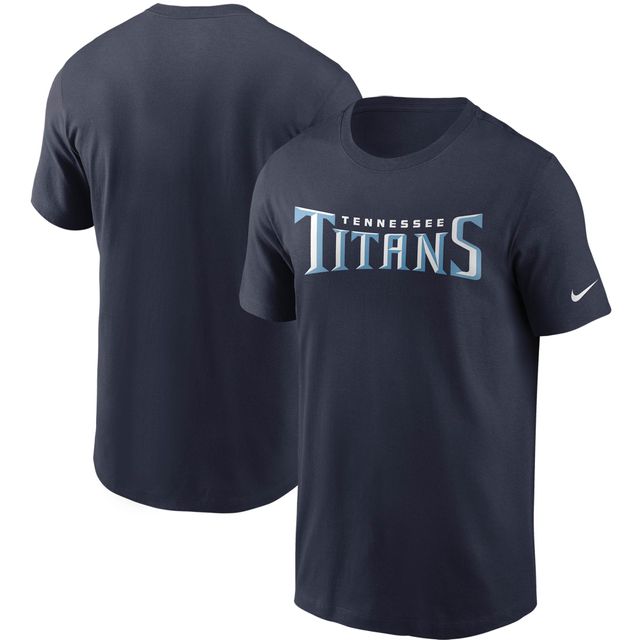 T-shirt Nike Tennessee Titans Team Wordmark pour homme, bleu marine