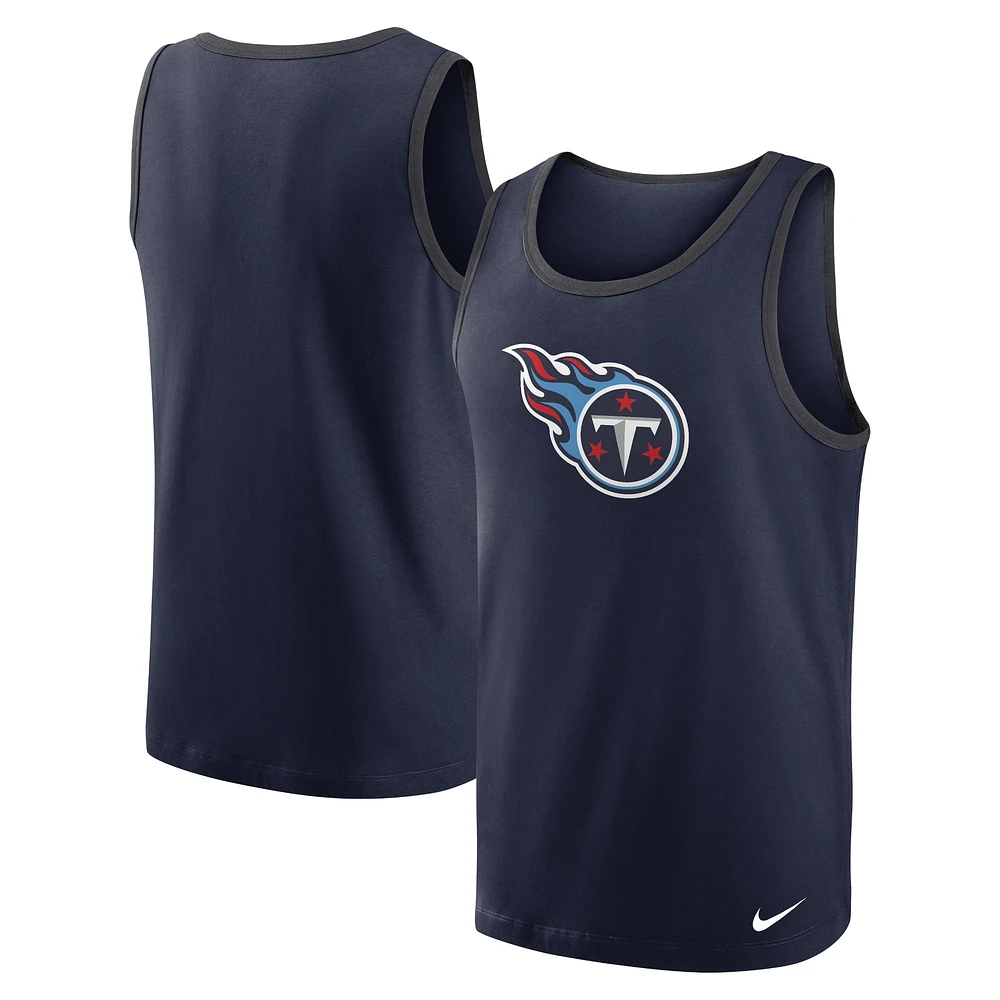 Débardeur à trois mélanges Nike Tennessee Titans pour homme, bleu marine