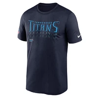 Men's Nike Navy Tennessee Titans Wordmark Block Sideline Legend Performance T-Shirt