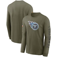 Men's Nike Olive Tennessee Titans 2022 Salute To Service - Team Logo Long Sleeve T-Shirt