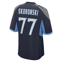 Maillot de match Nike Peter Skoronski bleu marine Tennessee Titans pour homme