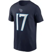 T-shirt avec nom et numéro Nike Ryan Tannehill pour hommes, bleu marine, Tennessee Titans