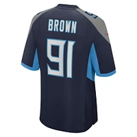 Men's Nike Shakel Brown  Navy Tennessee Titans Game Jersey