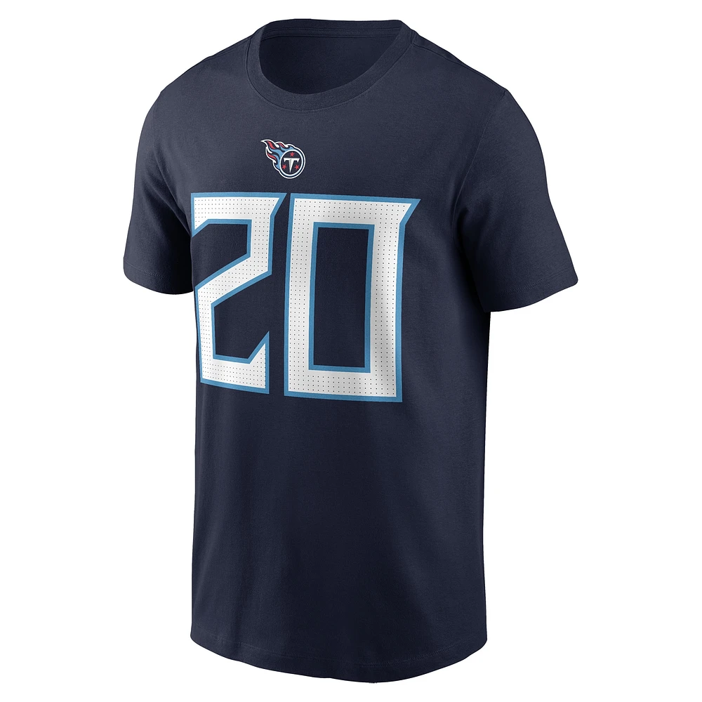 T-shirt avec nom et numéro du joueur Nike Tony Pollard des Tennessee Titans pour homme, bleu marine