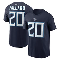 T-shirt avec nom et numéro du joueur Nike Tony Pollard des Tennessee Titans pour homme, bleu marine