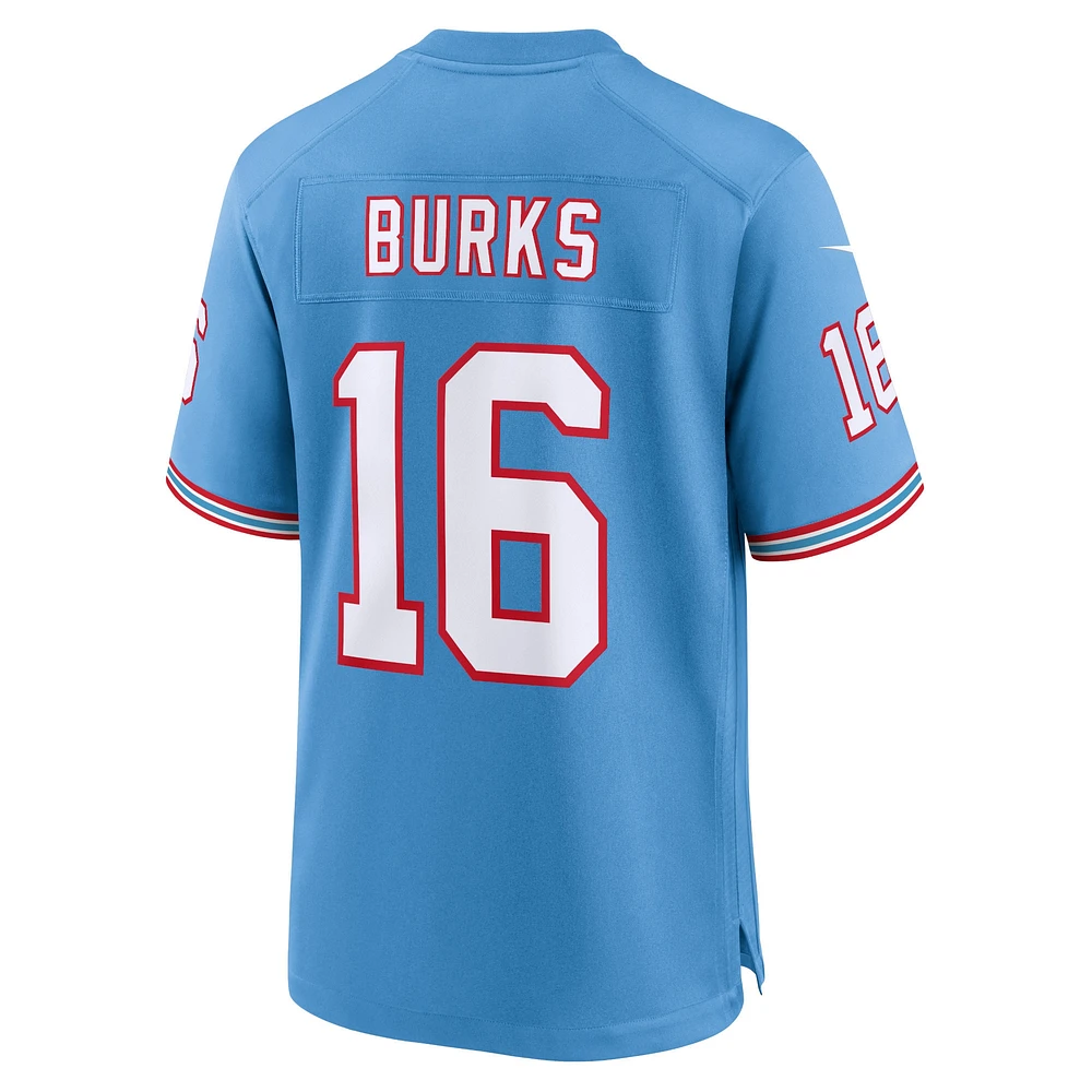 Maillot Nike Treylon Burks pour homme, bleu clair, Tennessee Titans Oilers, Throwback Alternate Game Player