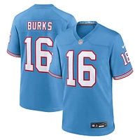 Maillot Nike Treylon Burks pour homme, bleu clair, Tennessee Titans Oilers, Throwback Alternate Game Player