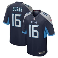 Maillot de match joueur Nike Treylon Burks pour hommes, bleu marine, Tennessee Titans