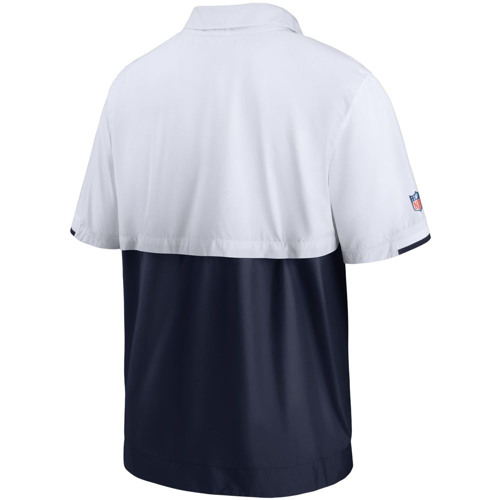 Men's Nike White/Navy Tennessee Titans Sideline Coaches Half-Zip Short Sleeve Jacket